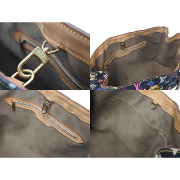 Louis Vuitton Aurelia GM Tote Bag Monogram Multi Noir Black Leather - Picture 8 of 8